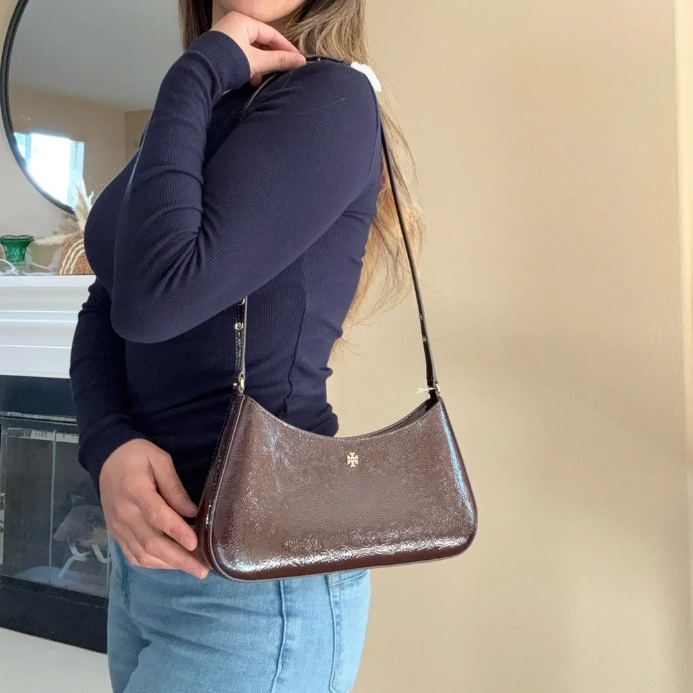 Tory Burch Emerson Crinkle Shoulder Bag 170230 In Agnello NWT leather